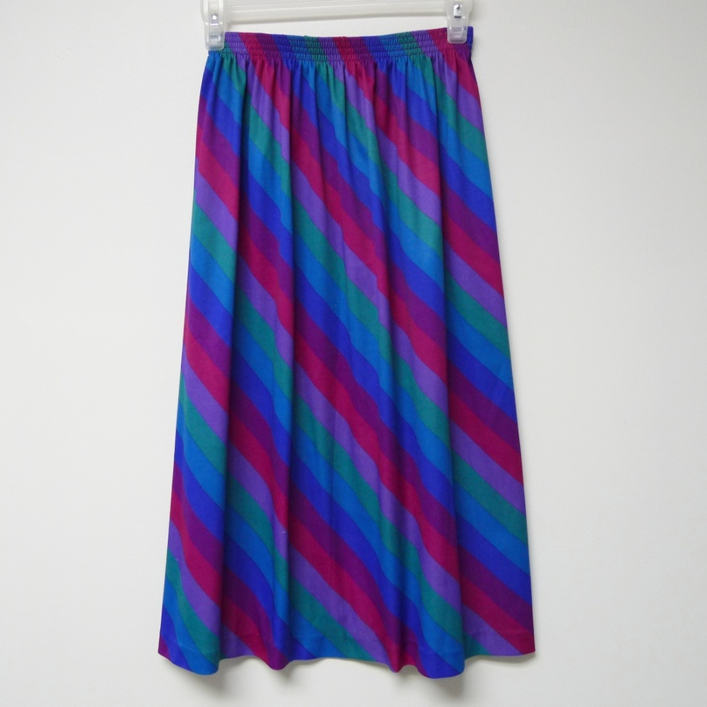 VTG 70s Queen Casuals slanted stripes skirt